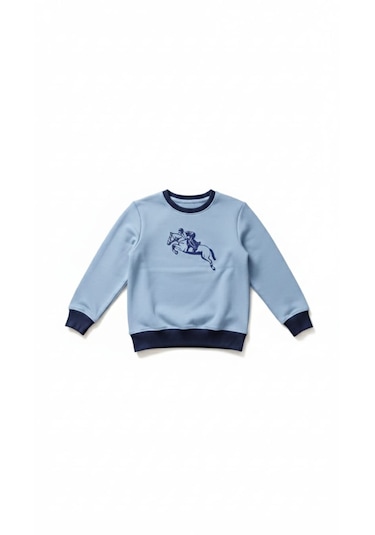 Coupon Çocuk Sweatshirt / Logo Baskılı Mavi