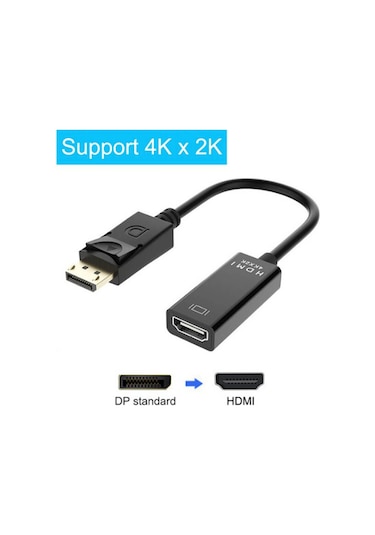 Wozlo 4K Displayport to Hdmi Display Port HDMI Çevirici Dönüştürücü Kablo