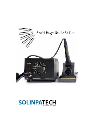 936 İstasyonlu 60W Yüksek Kalite Sıcaklık Ayarlanabilir İstasyon Havya ve 5 Adet  Havya Ucu