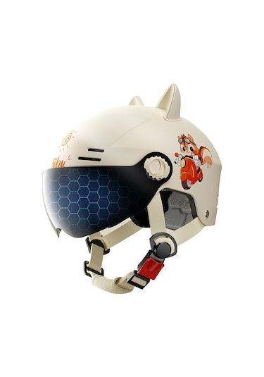 Erkek Ve Kız Elektrikli Motosiklet Çocuk Kış Mevsimi Bebek Güvenliği Yarım Kask Yeni Ulusal Standart 3c Kayısı Renkli Kedi Kulakları 2-16 Yaş Arası Giyilebilir Güneş Koruyucu Kısa Ayna