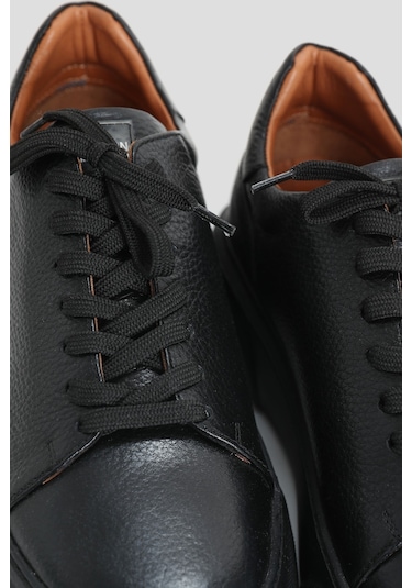 Lufian Tommy Erkek Deri Sneaker Ayakkabı 111230177100100 Siyah