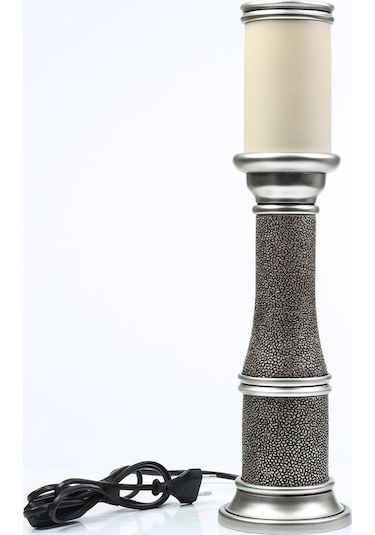Vitale Gümüş Büyük Eskitme Abajur 45cm Ak.art0072 Diğer