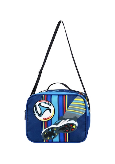 Waddell Lisanslı Futbol Deri Nakış Desenli Erkek Çocuk İlkokul Sırt Çantası Ve Beslenme Çantası