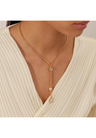 Sones Opk Gx2426 Basit Paslanmaz Çelik Çiçek İnci Kolye Püskül Kolye Çok Renkli