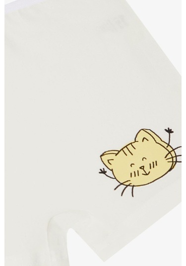 Breeze Kız Çocuk Boxer Sevimli Kedicik Baskılı 5-11 Yaş, Ekru-ekru Ekru