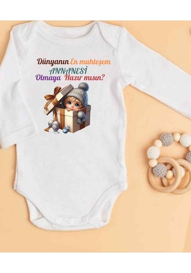 Lupi İsimli Zıbın Yazılı Bebek Zıbın Kum-leylak Beyaz