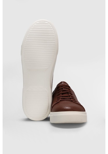 Taba Hakiki Deri Bağcıklı Erkek Casual Ayakkabı Tommy M Taba