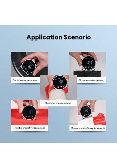 Reedark Mini Elektronik Eğri-yüzey Ölçer - 0-199.999m Aralığı, 5 Birim Değişimi, Li-po Pil, Siyah-gümüş