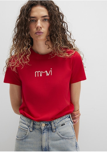 Mavi - Mavi Baskılı Kırmızı Tişört 1613387-82054 Kirmizi