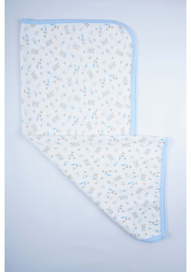 Yeni Doğan Bebek Penye Pamuk Kapitone Battaniye Mavi