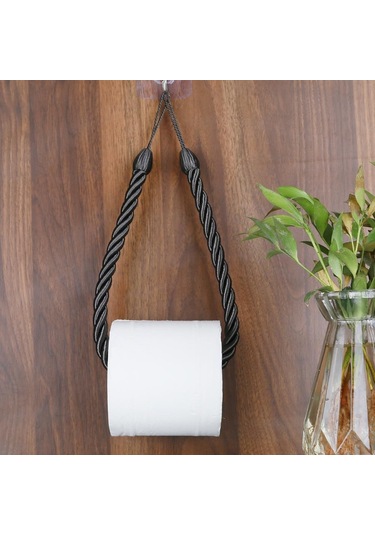 Kömür 1 Adet Kağıt Havlu Tutucular Havlu Askısı Banyo Havlu Kancası Rulo Kağıt Havlu Tutucu Havlu Askısı Tuvalet İpi Vermek Çivisiz Bağlantı