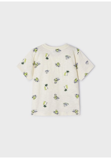 Mayoral Erkek Çocuk Baskılı Tshirt KREM