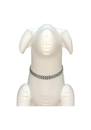 Nunbell İki Sıra Zincir Köpek Boyun Tasması 2 MM Gri