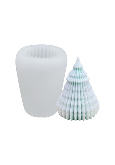 Sones Kendin Yap Noel Mum Aromaterapi Alçı Silikon Kalıp, Şekil: Origami Noel Ağacı