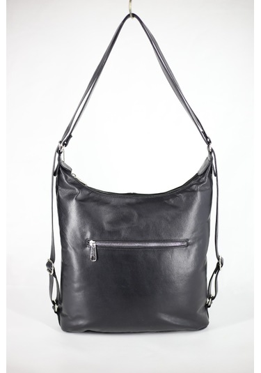 DERİNSS Hakiki Deri Kadın Siyah Sırt ve Omuz Çantası _ DKB501