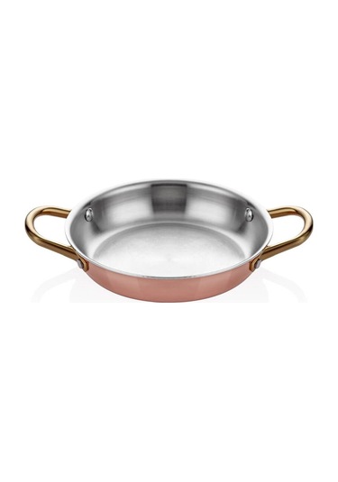 Lüx Pirinç Kulplu Bakır Yumurta Sahanı 16 Cm Bakır