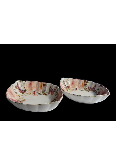 Dijital Desenli Oval Salata Kasesi 30cm 27cm Çok Renkli