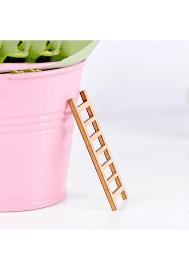 Sones 5 Adet Simülasyon Merdiven Dekorasyonu Ahşap Merdiven Koridor Mikro Manzara Sukulent Saksı Dıy Dekorasyonları