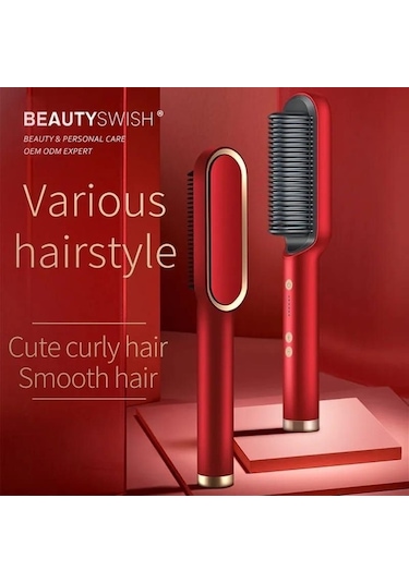 Venturemart Ahair Düzleştirici Sıcak Tarak Bukle Maşası Çok Hızlı Elektrikli Doğrultma Fırçası Sıcak Sa