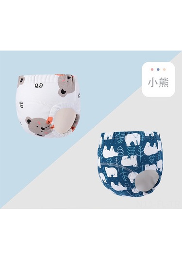 Lemestar Bebek Eğitici Panty: 6 Katlı Pamuklu, Su Geçirmez, Yıkama Gerektirebilir, Emici Ve Havalandırıcı, Gri Ayı & Kutup Ayısı Desenli, M Beden