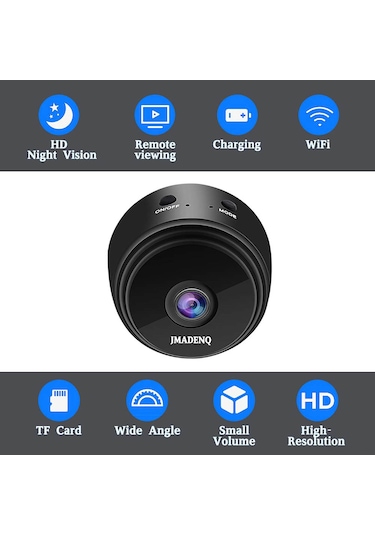 Hombey Gizli Mini Wifi Güvenlik Kamerası 1080p Hd - Akıllı Hareket Algılama, İnfrakırmızı Gece Görüşü, Uzak Erişim, Dış/iç Kullanım, Usb Şarjlı