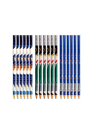 Gen-of Pigui Karışık Desenler 18 Li Kurşun Kalem Seti Çok  Renkli