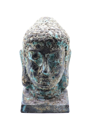 Buddha Heykel Büst Turkuaz Büyük Boy