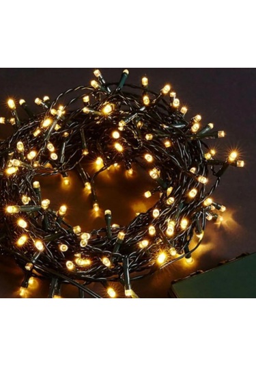 Led Işık - 10m 100 Boncuk Lamba Gün Işığı - Siyah Kablo Renkli