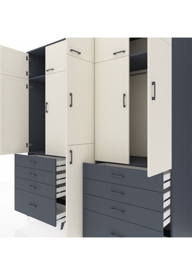 Kronos Dolap 8 Raflı 8 Çekmeceli 3 Askılı 220x59x243 Antrasit-aytaşı/antrasit Aytası/antrasıt Kronos Dolap 8 Raflı 8 Çekmeceli 3 Askılı 220x59x243 Antrasit-aytaşı/antrasit Aytası/antrasıt
