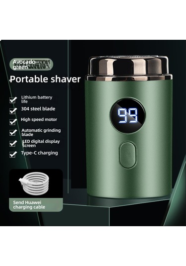 Mini Elektrikli Tıraş Makinesi, Şarjlı, Su Geçirmez, Taşınabilir Yeşil
