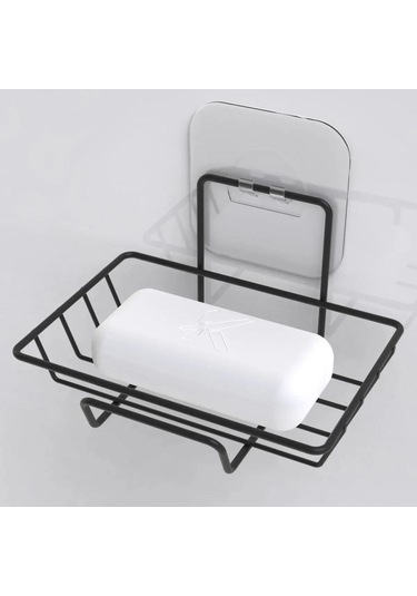 Kendiliğinden Yapışkanlı Atif Tekli Sabunluk Siyah Siyah