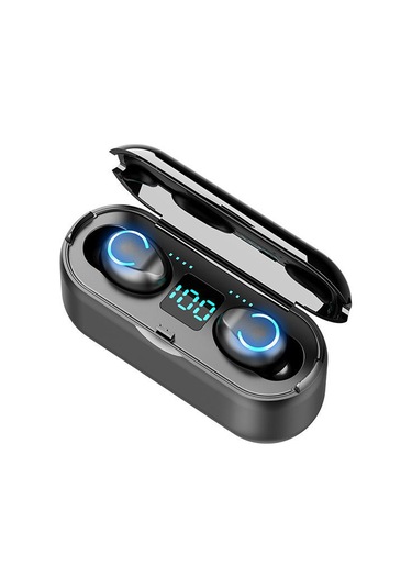 Skycity F9-8 Siyah Tws Bluetooth Kulaklık - Bt 5.0, 8d Stereo Ses, 2000mah Şarj Kutusu, Su Geçirmez, Dokunmatik Kontrol, Hd Konuşma