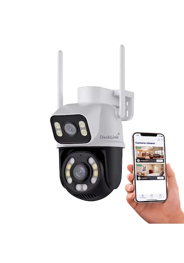 Çift Lens Wifi Ptz Kamera Otomatik Takip, Aı İnsan Algılama, Dijital Zoom,dış Mekan,360 Pan/tilt Beyaz