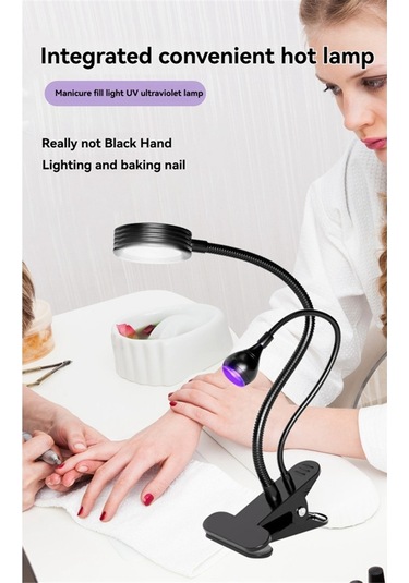 3w Led Uv Çift Lamba Bir Tırnak Sanatı Lambası Tırnak Sanatı Aydınlatması Siyah