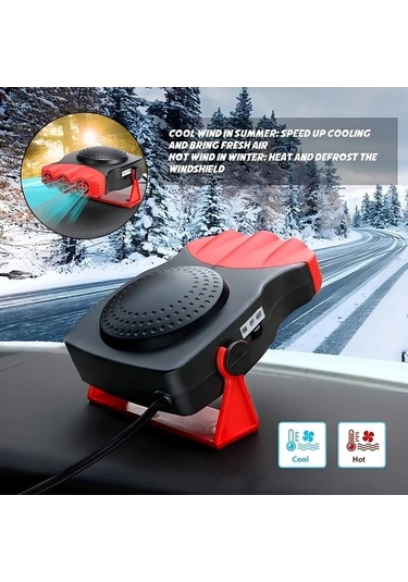 Boatshop1 Siyah 12v 150w Soguk Ve Sicak 2si 1 Arada Donerli Portatif Araba Isitici Fan Yaglik Cozucu Tutacakli