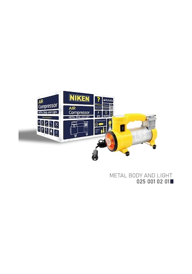 Niken Hava Kompresörü 150 Psi Metal Gövde ve Işıklı Sarı