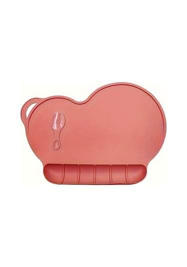 Kalp Şeklinde Silikon Amerikan Servisi Yemek Tabağı Girintili - Kaymaz, Katlanabilir