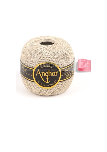 Anchor 6 Katlı Dantel Ipliği - No: 50 - 100 Gr - Ekru