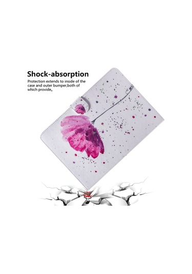 Mor Orkide Desen Yatay Flip Deri Kılıf Galaxy Uyumlu Tab A 8 / P200 / P205