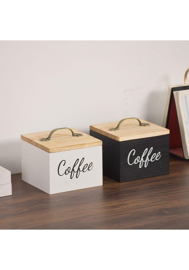 Suntek Kapaklı Kahve Pod Tutucu Tezgah Mutfak Masası Için Çok Beyaz