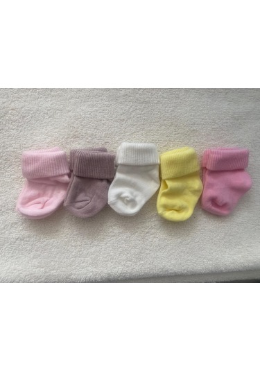 Kız Bebe Yenidoğan Kutulu 5'li Çorap 1309s Sarı