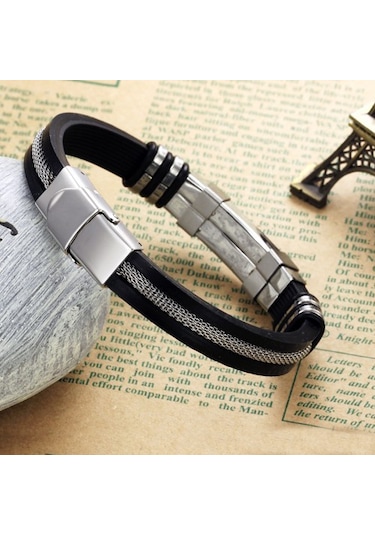 Ehediye Chavin Burgu Çelik Kauçuk Çelik Erkek Bileklik Dd94 Çok Renkli