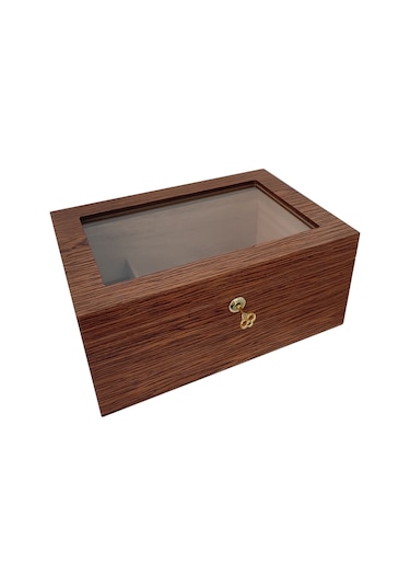 Falconetti Sedir Ağacı Camlı Humidor Puro Kutusu Rb98