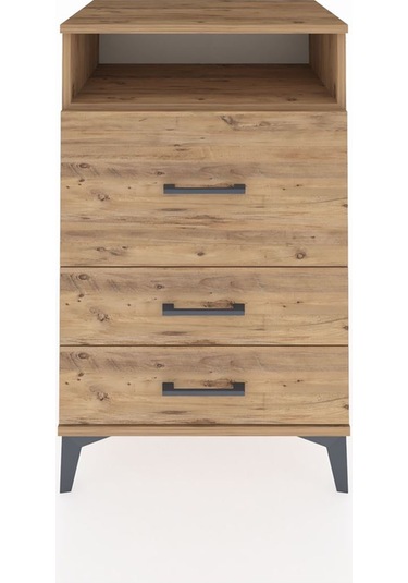 Hyperion Komodin Tek Raflı 3 Çekmeceli 60x44x96 Çam-çam Çam