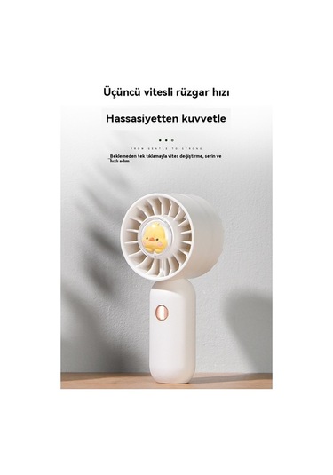 Supermarket1 Usb Şarjlı Mini El Tipi Küçük Fan - Bej Renk