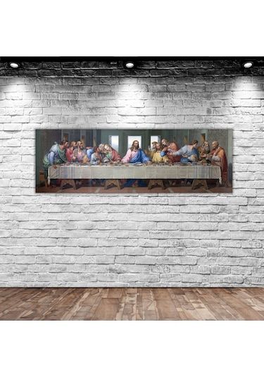 Bk Home Da Vinci'Nin Son Akşam Yemeği Panorama Kanvas Tablo 100X3 (489412910)