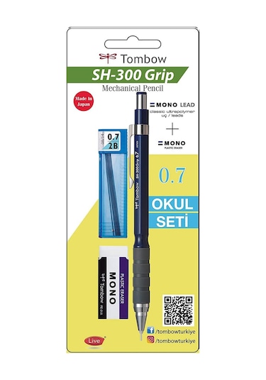 Tombow Sh 300 Grip Mekanik Kurşun Kalem Okul Seti 0 7 Lacivert