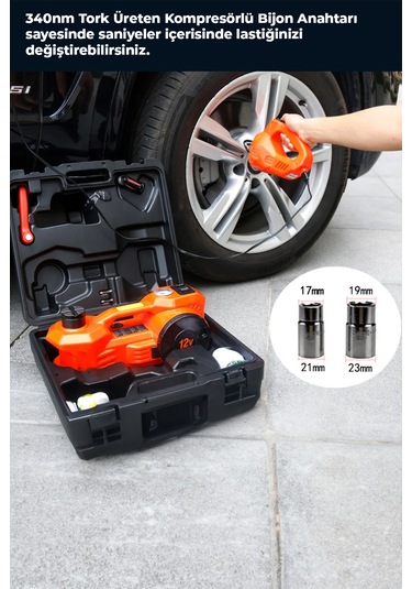 Robo Elektrikli Hidrolik Kriko Hava Pompası Bijon Anahtarı