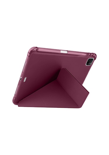 İpad Uyumlu Pro 11 İnç 3.nesil M1 2021 Uyumlu Kılıf Üçgen Katlanabilir Kalem Şarj Bölmeli Kılıf Kapaklı Kılıf