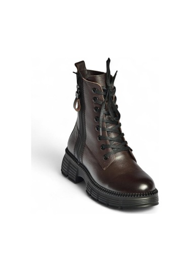 Fox Shoes V555589103 Kahverengi Hakiki Deri Bağcıklı Postal Bot Kahverengi